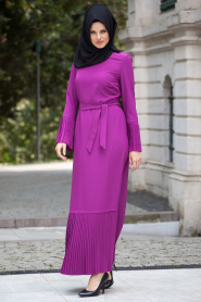 Nayla Collection - Fuchsia Hijab Dress 7076F - Thumbnail