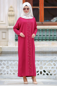 Nayla Collection - Fuchsia Hijab Dress 73120F - Thumbnail