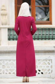 Nayla Collection - Fuchsia Hijab Dress 74760F - Thumbnail