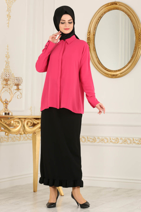 Nayla Collection- Fuchsia Hijab Shirt 621F