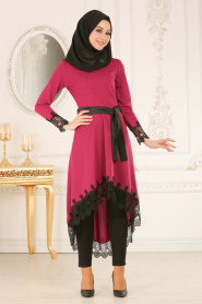 Nayla Collection - Fuchsia Hijab Tunic 40490F - Thumbnail