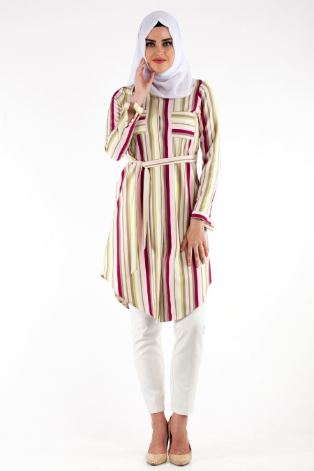 Nayla Collection - Fuchsia Hijab Tunic 4054F