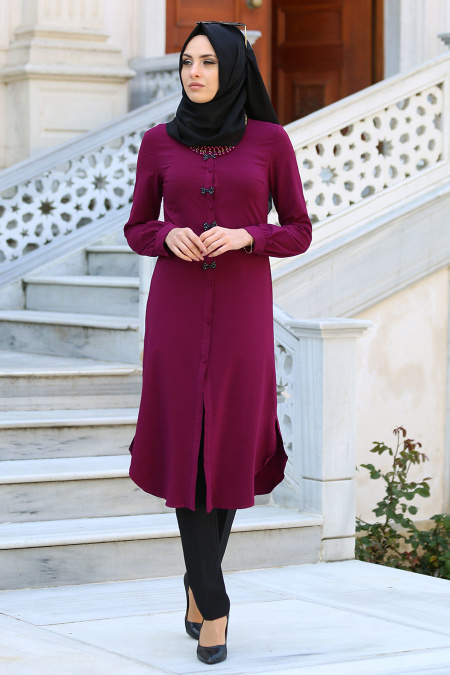 Nayla Collection - Fuchsia Hijab Tunic 7460F
