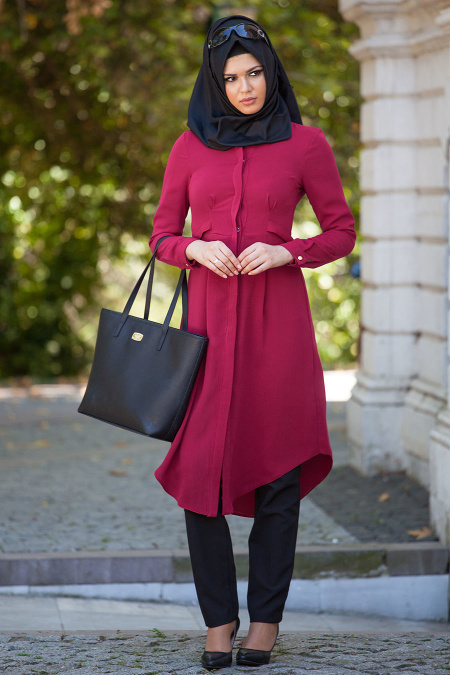 Nayla Collection - Fuchsia Hijab Tunic 837F