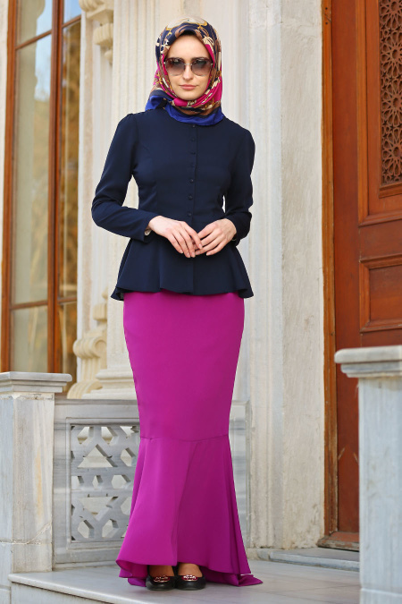 Nayla Collection - Fuchsia Jupe / Chemisier Combination Hijab 4029F
