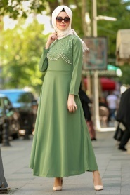 Nayla Collection - Green Daily Hijab Dress 76620FY - Thumbnail