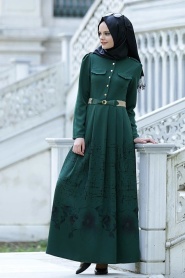 Nayla Collection - Green Hijab Dress 5270Y - Thumbnail