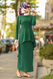 Nayla Collection - Green Hijab Suit 10280Y - Thumbnail