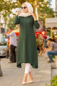 Nayla Collection - Green Hijab Tunic 53140Y - Thumbnail