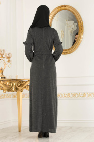 Nayla Collection - Greey Hijab Dress 3893GR - Thumbnail