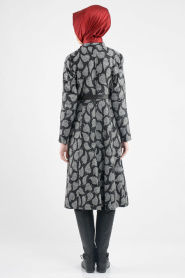 Nayla Collection - Grey Hijab Coat 1022-01GR - Thumbnail