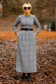 Nayla Collection - Grey Hijab Dress 41230GR - Thumbnail