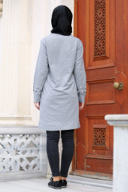 Nayla Collection - Grey Hijab Dress 75900GR - Thumbnail