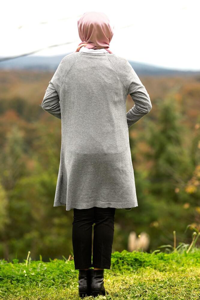 Nayla Collection - Grey Hijab Tunic 20120GR - 2