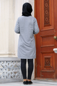 Nayla Collection - Grey Hijab Tunic 76470GR - Thumbnail