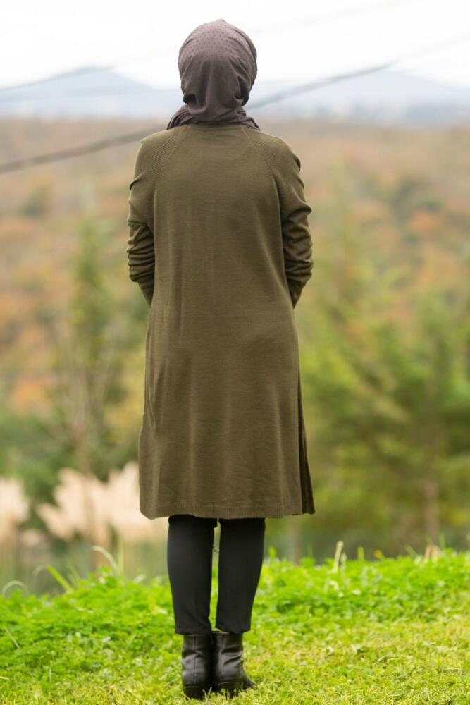 Nayla Collection - Haki Tesettür Triko Tunik 20120HK - 2