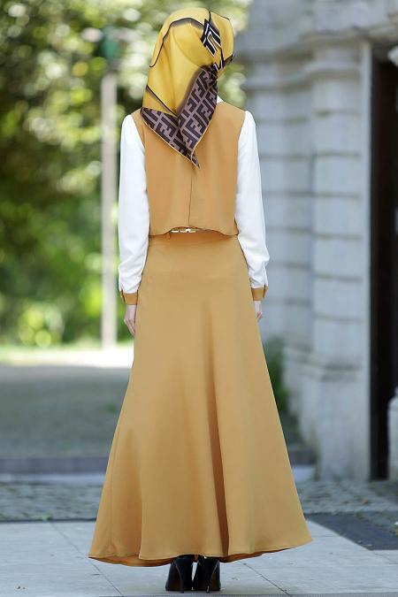 Nayla Collection - Hardal Etek / Bluz Tesettür Takım 3110HR - 3