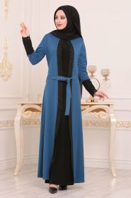 Nayla Collection - Hijab Abaya Indigo Bleu 100357IM - Thumbnail