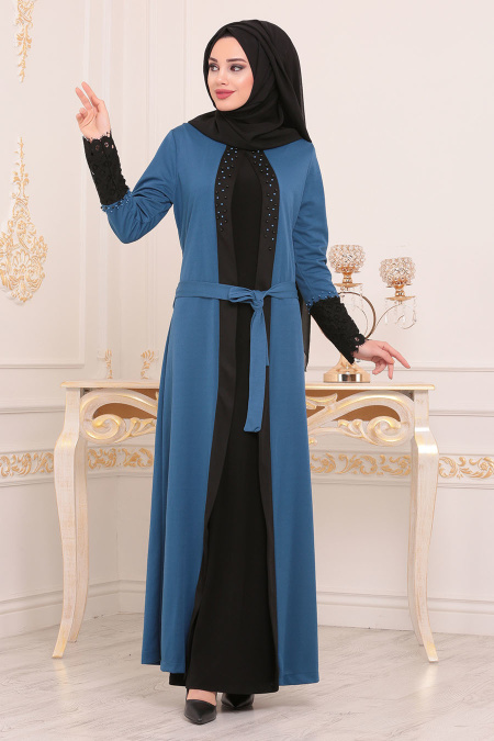 Nayla Collection - Hijab Abaya Indigo Bleu 100357IM