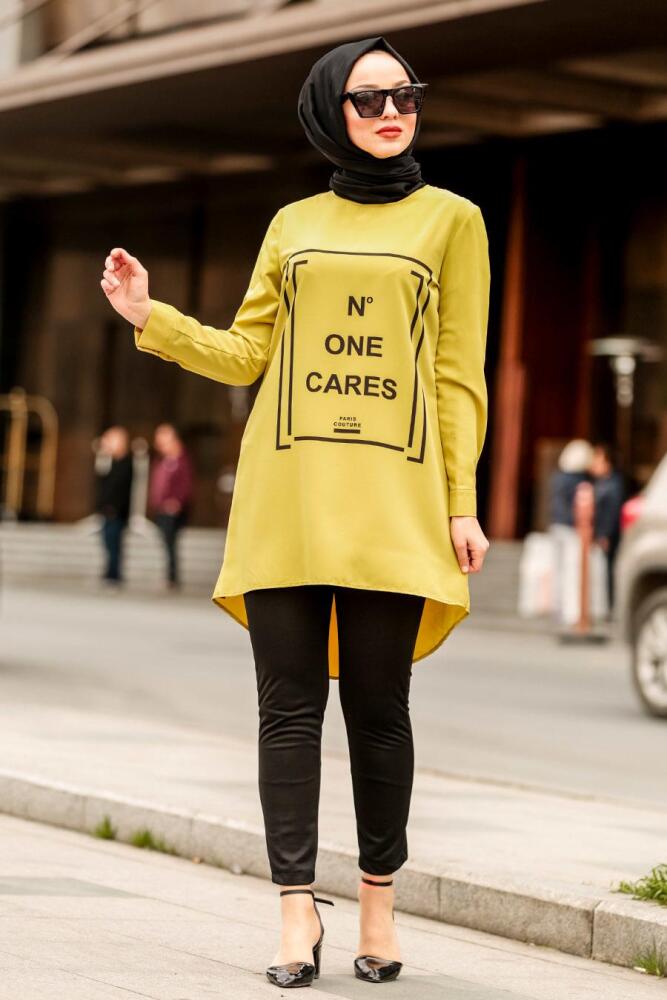 Nayla Collection - Hijab Tunic Acidic Yellow 2697ASR - 1