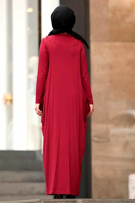 Nayla Collection - İkili Bordo Tesettür Elbise 956BR