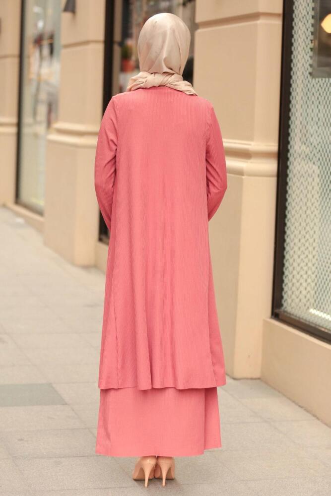 Nayla Collection - İkili Gül Kurusu Tesettür Takım 8011GK - 2