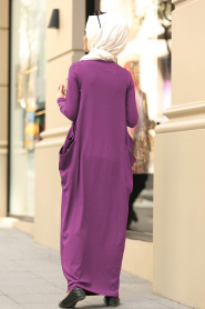Nayla Collection - İkili Mor Tesettür Elbise 956MOR - Thumbnail