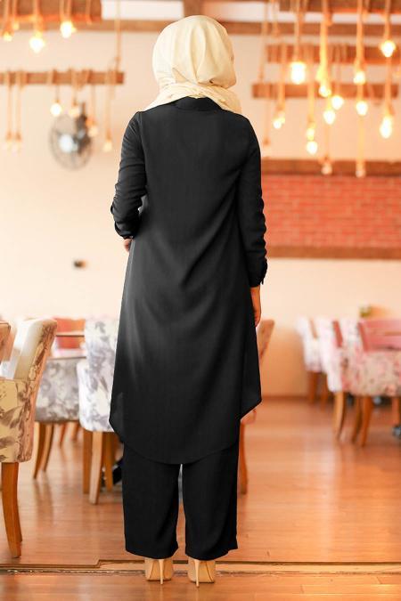 Nayla Collection - İkili Siyah Tesettür Takım 5044S - 3