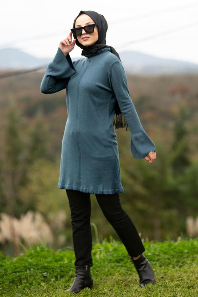 Nayla Collection - Indigo Blue Hijab Knitwear 20140IM - 2