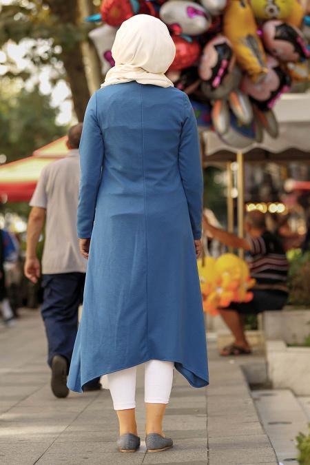 Nayla Collection - Indigo Blue Hijab Tunic 53140IM - 2