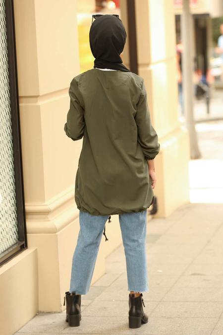 Nayla Collection - Kaki Manteau 18687HK - 3
