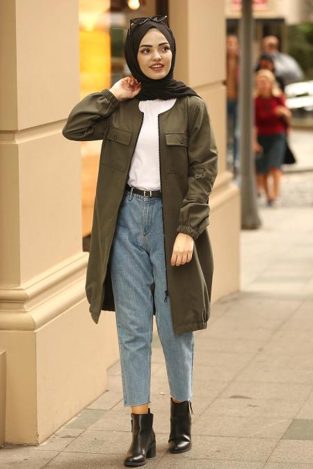 Nayla Collection - Kaki Manteau 3047HK - 2
