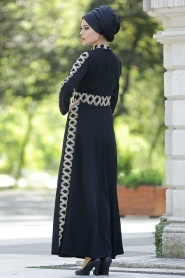 Nayla Collection - Siyah Tesettür Elbise 5278S - Thumbnail