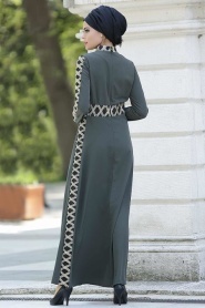 Nayla Collection - Haki Tesettür Elbise 5278HK - Thumbnail
