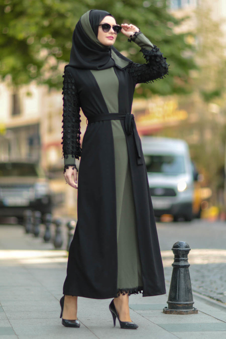 Nayla Collection - Khaki Hijab Abaya 100361HK
