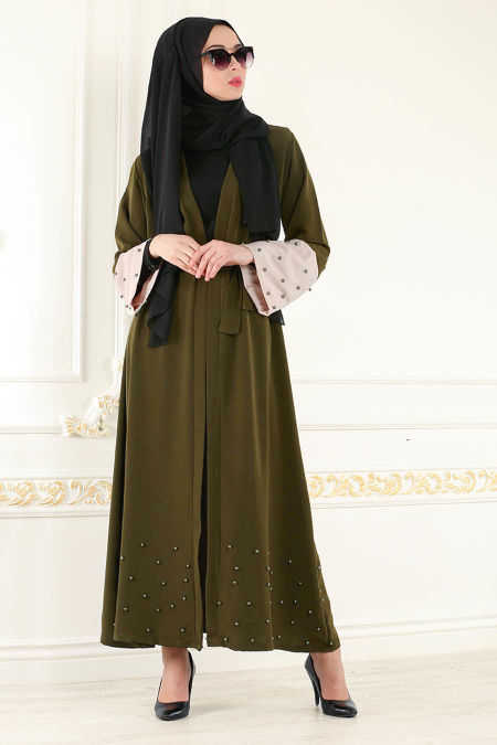 Nayla Collection - Khaki Hijab Abaya 4751HK