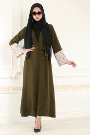 Nayla Collection - Khaki Hijab Abaya 4751HK - Thumbnail