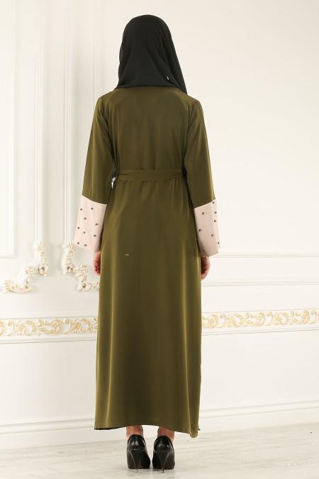 Nayla Collection - Khaki Hijab Abaya 4751HK - 3
