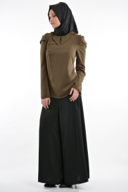 Nayla Collection - Khaki Hijab Blouse 1038HK - Thumbnail
