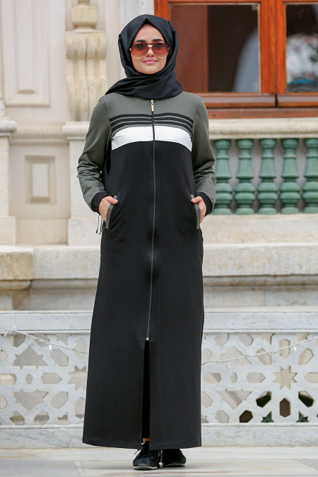Nayla Collection - Khaki Hijab Coat 1552HK