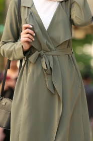 Nayla Collection - Khaki Hijab Coat 51020HK - Thumbnail