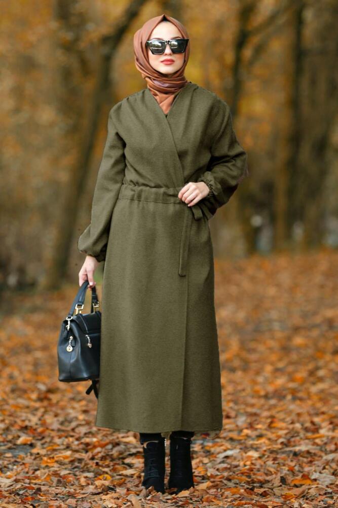Nayla Collection - Khaki Hijab Coat 5409HK - 1