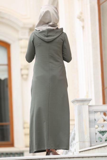 Nayla Collection - Khaki Hijab Coat 80260HK - 2