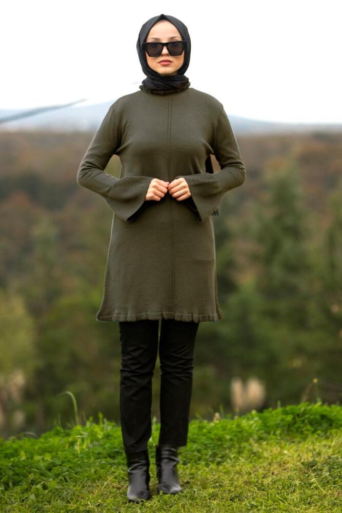 Nayla Collection - Khaki Hijab Knitwear 20140HK - 1