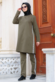 Nayla Collection - Khaki Hijab Sport Suit 76740HK - Thumbnail