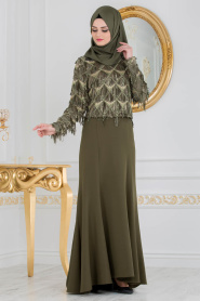 Nayla Collection - Khaki Hijab Suit 100344HK - Thumbnail