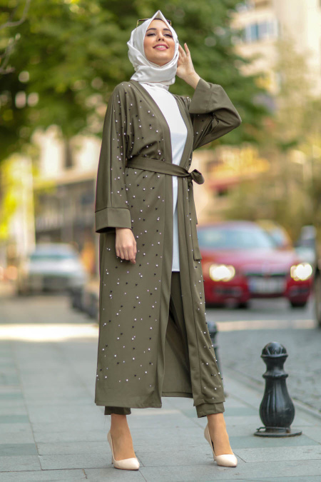 Nayla Collection - Khaki Hijab Suit 100368HK