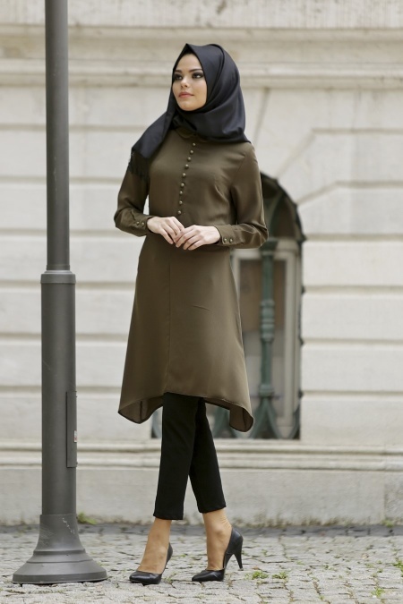Nayla Collection - Khaki Hijab Tunic 1040HK