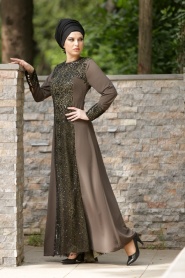 Nayla Collection - Khaki Hijab Tunic 4041HK - Thumbnail