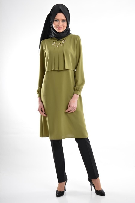 Nayla Collection - Khaki Hijab Tunic 5202HK